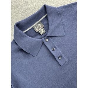 Jos. A. Bank Polo Sweater Mens Size 2XL 100% Merino Wool Lightweight Navy Blue